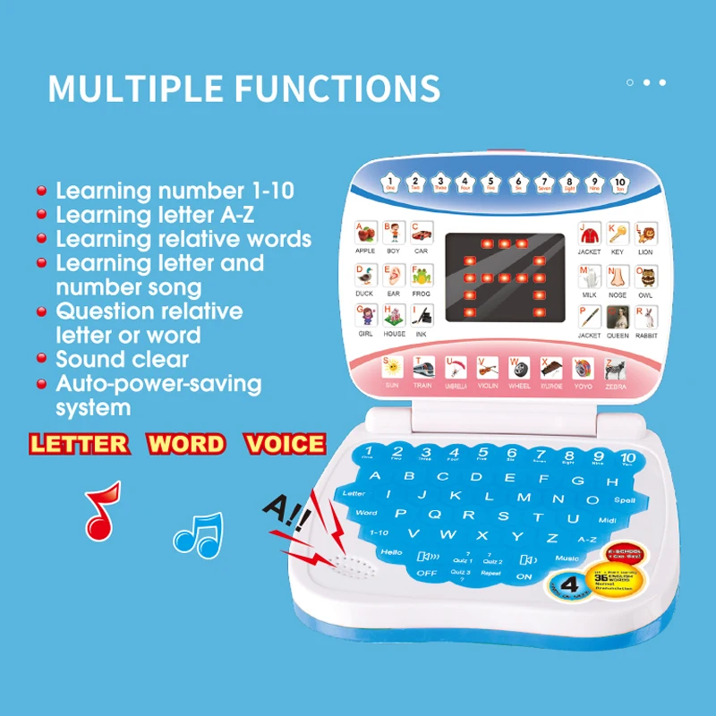 Kids Educational Computer - Brinquedo de Simulação de Laptop para