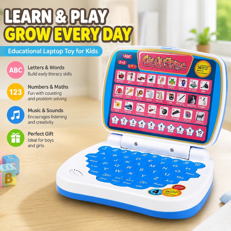 Kids Educational Computer - Mini Laptop de Simulação Educacional com