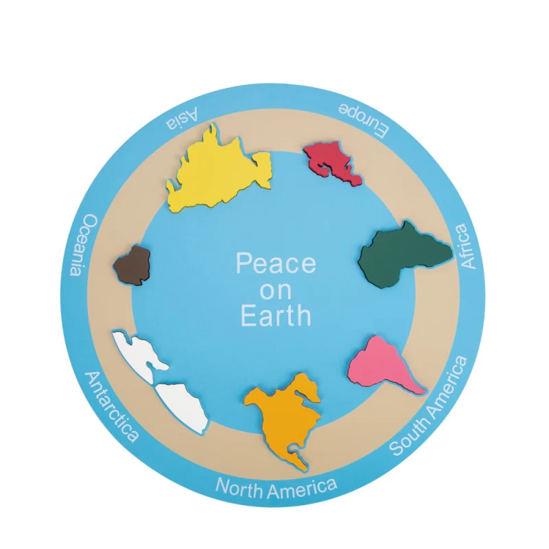 Puzzle Map World - ADENA Montessori 7 Continent Plate Educacional