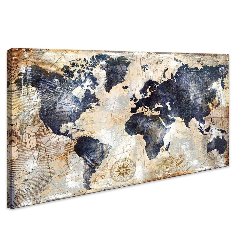 Puzzle Map World - 5d diy pintura diamante mapa do